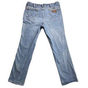 VINTAGE Wrangler Jeans Mens 36x32 Blue Denim Pants Classic Western Cowboy Style